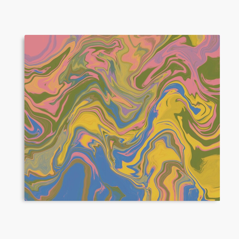 Digital paint pour in pink, purple, green, yellow, and blue.